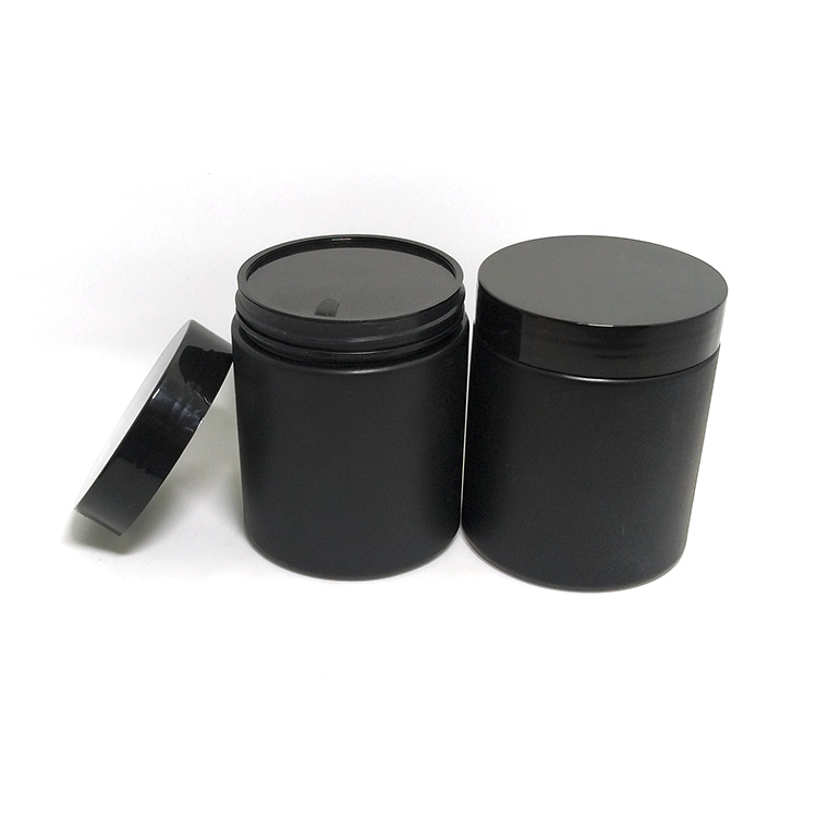 2oz 4oz 6oz 8oz 10oz PET matte black body butter containers pomade jar with lids