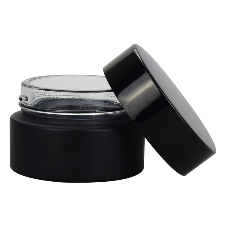 2oz 4oz 8oz 16oz black jars with lids glass 8 oz cosmetic glass jar with lid
