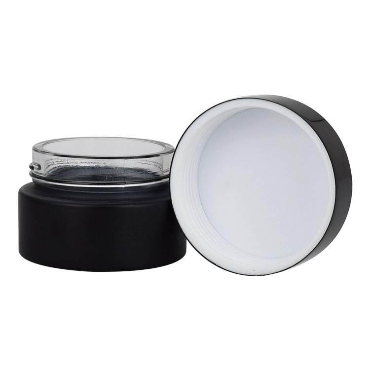 2oz 4oz 8oz 16oz black jars with lids glass 8 oz cosmetic glass jar with lid