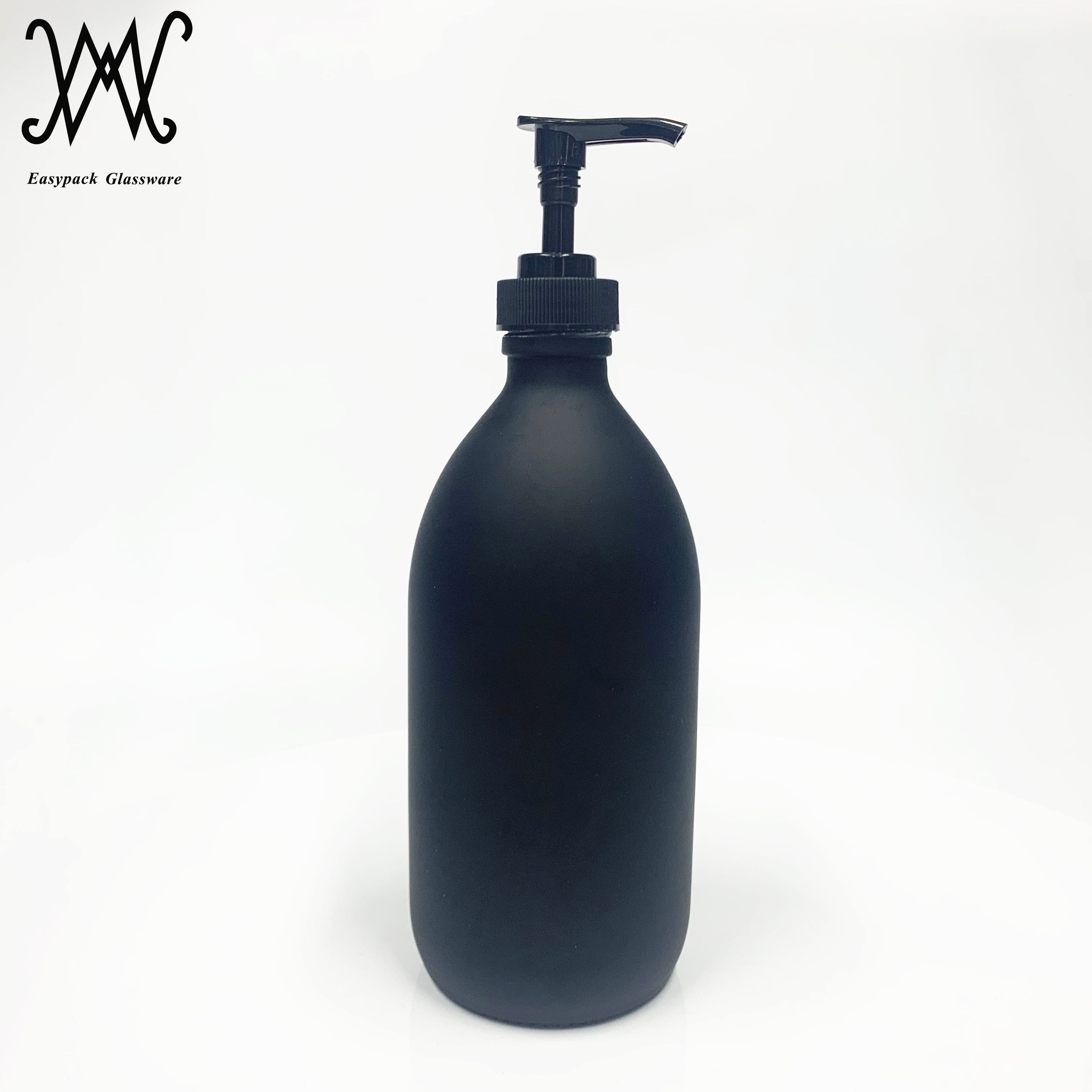 2oz 4oz 8oz 16oz empty matte black glass boston round bottle