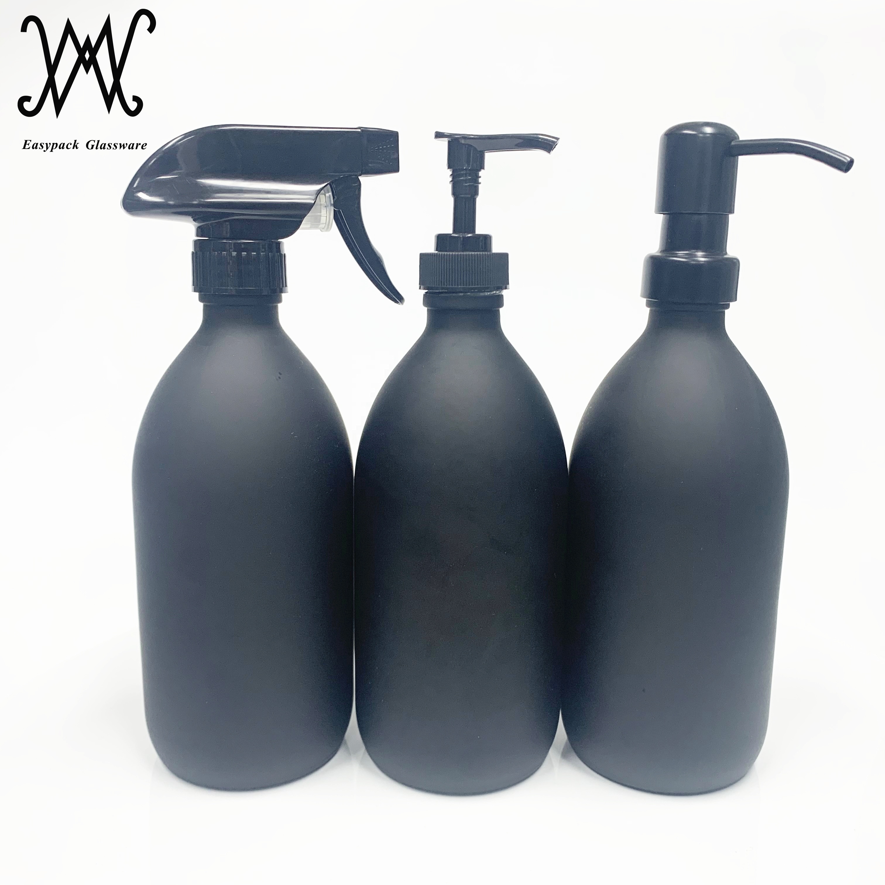 2oz 4oz 8oz 16oz empty matte black glass boston round bottle