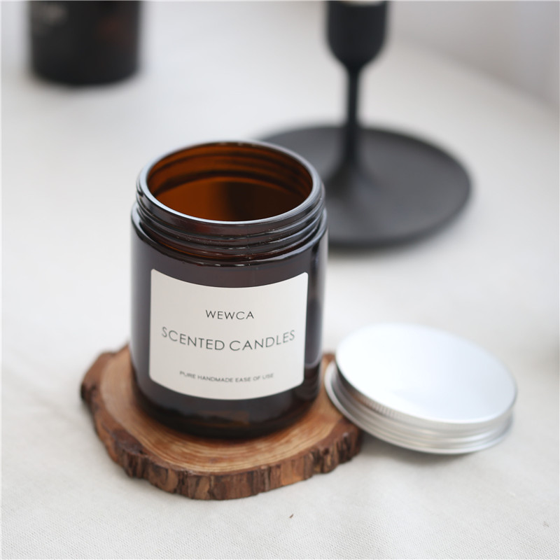 2oz 4oz 8oz 60ml 120ml 240ml amber glass candle jar silver gold black with lid