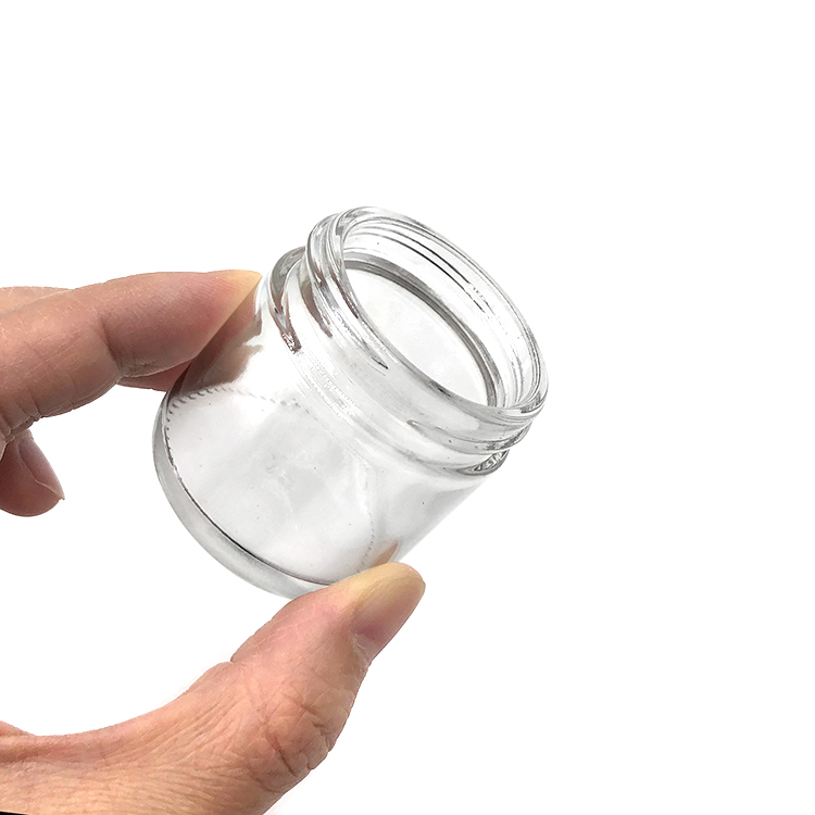 2oz 4oz 8oz Clear Blue Matte Black Silk Screen Printing Frosted Glass Cosmetic Cream Jar and Containers for Lotion Facial Cream
