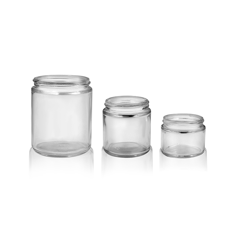 2oz 4oz 8oz amber glass jar with straight sided and black pp cap