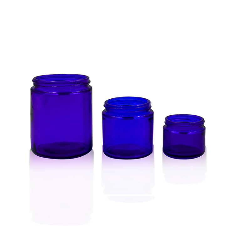 2oz 4oz 8oz amber glass jar with straight sided and black pp cap