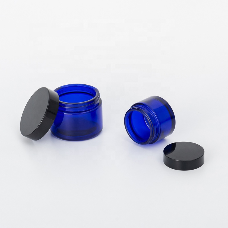 2oz 4oz 8oz cobalt blue glass cream jars blue cobalt glass jars