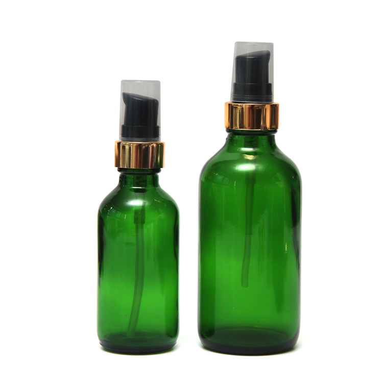 2oz 4oz 8oz custom empty boston round soap pump glass bottle with dispenser