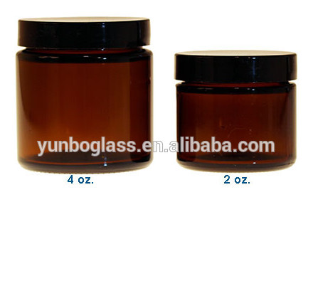 2oz 4oz AMBER STRAIGHT SIDED JARS BOTTLES