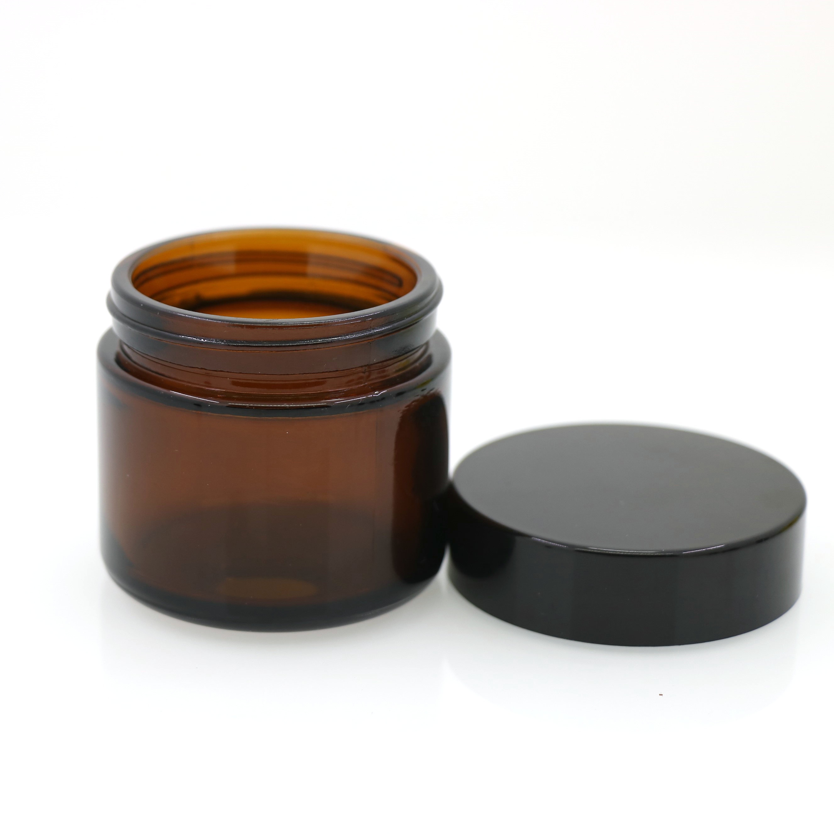 2oz 4oz Amber Straight Side glass jars with screw lids