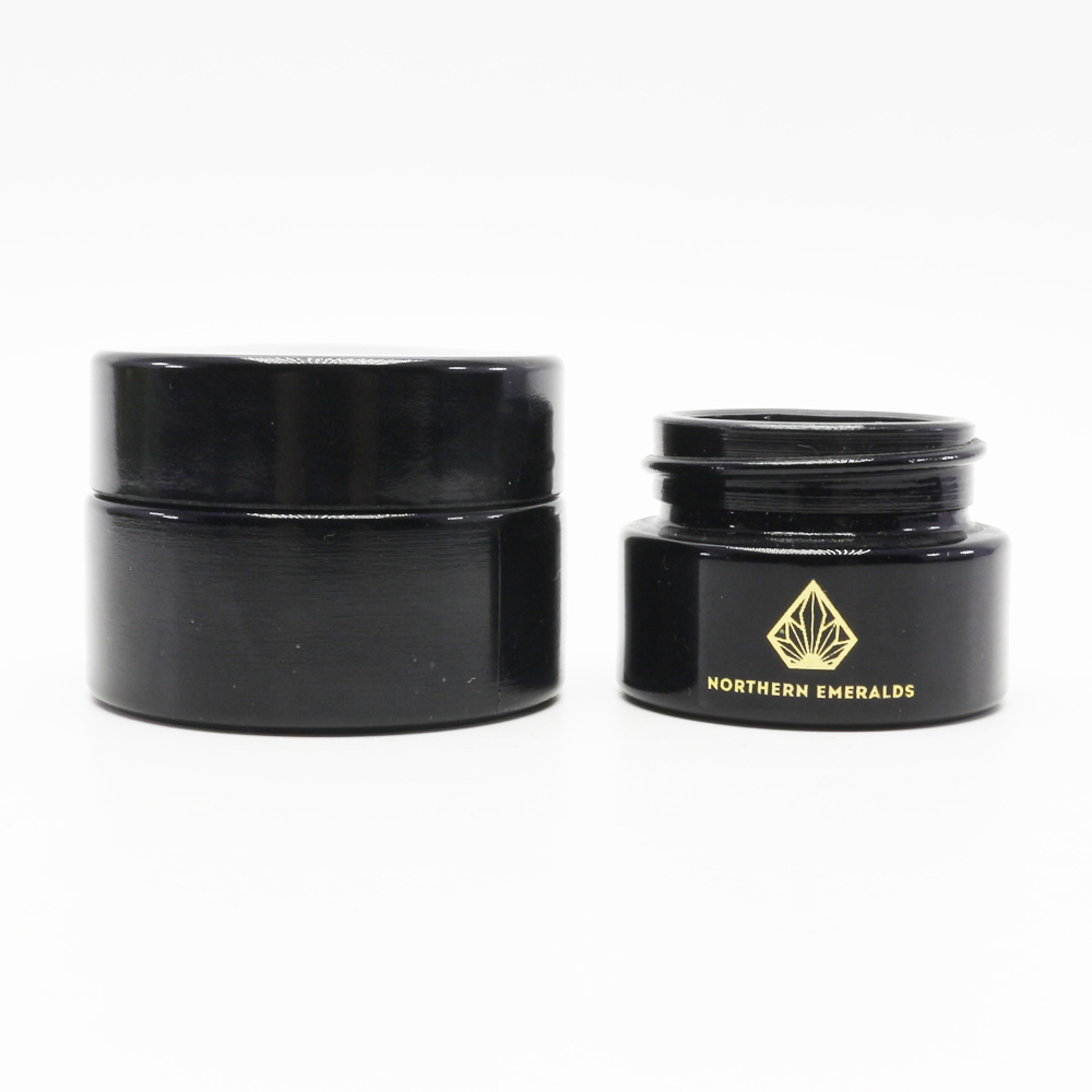 2oz 4oz Black Violet UV Glass Jar for Herb packing VJ-97S