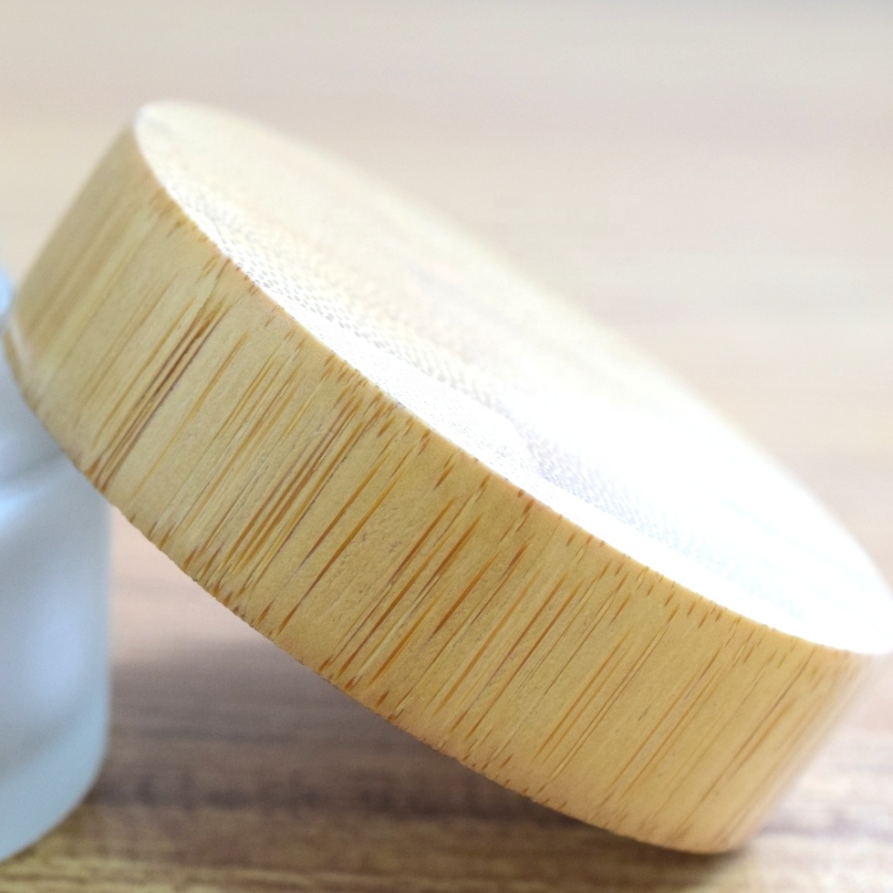2oz 4oz Glass Container bamboo Jar with Wooden bamboo Lid
