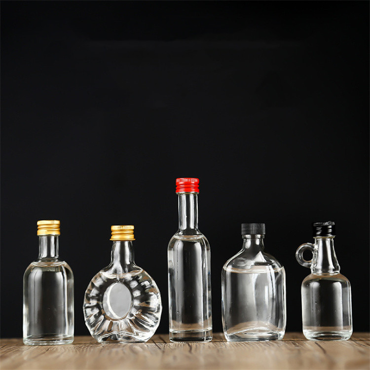 2oz 50ml Mini Glass Bottle Alcohol Drink Liquor Wine Whisky Bottle With Screw Lid Miniature Bottle For Spirits