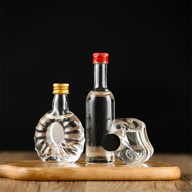 2oz 50ml Mini Glass Bottle Alcohol Drink Liquor Wine Whisky Bottle With Screw Lid Miniature Bottle For Spirits