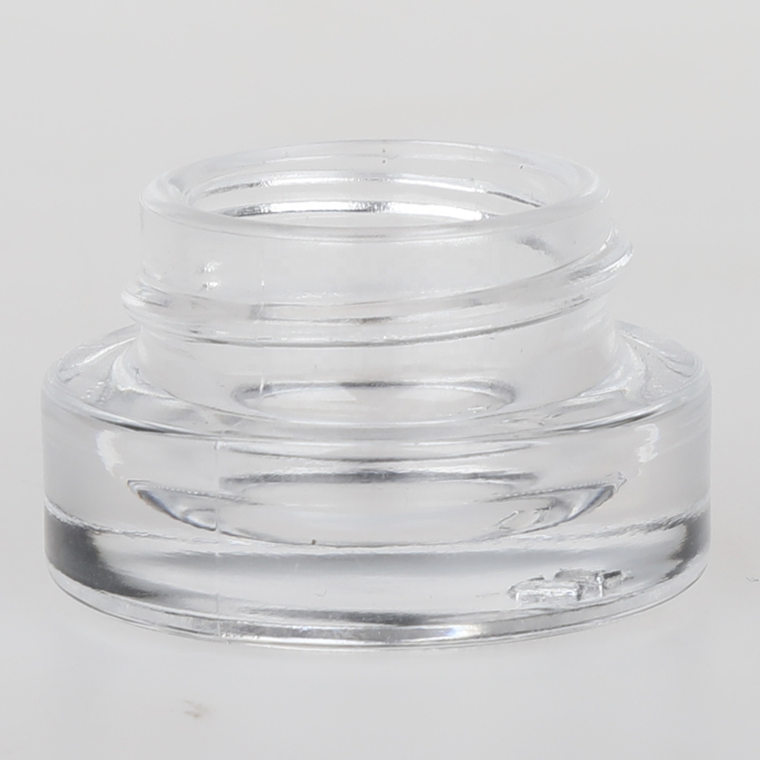 2oz 50ml custom logo clear glass round cosmetic face cream jars without child resistant CR cap smell proof CBD dab wax jars