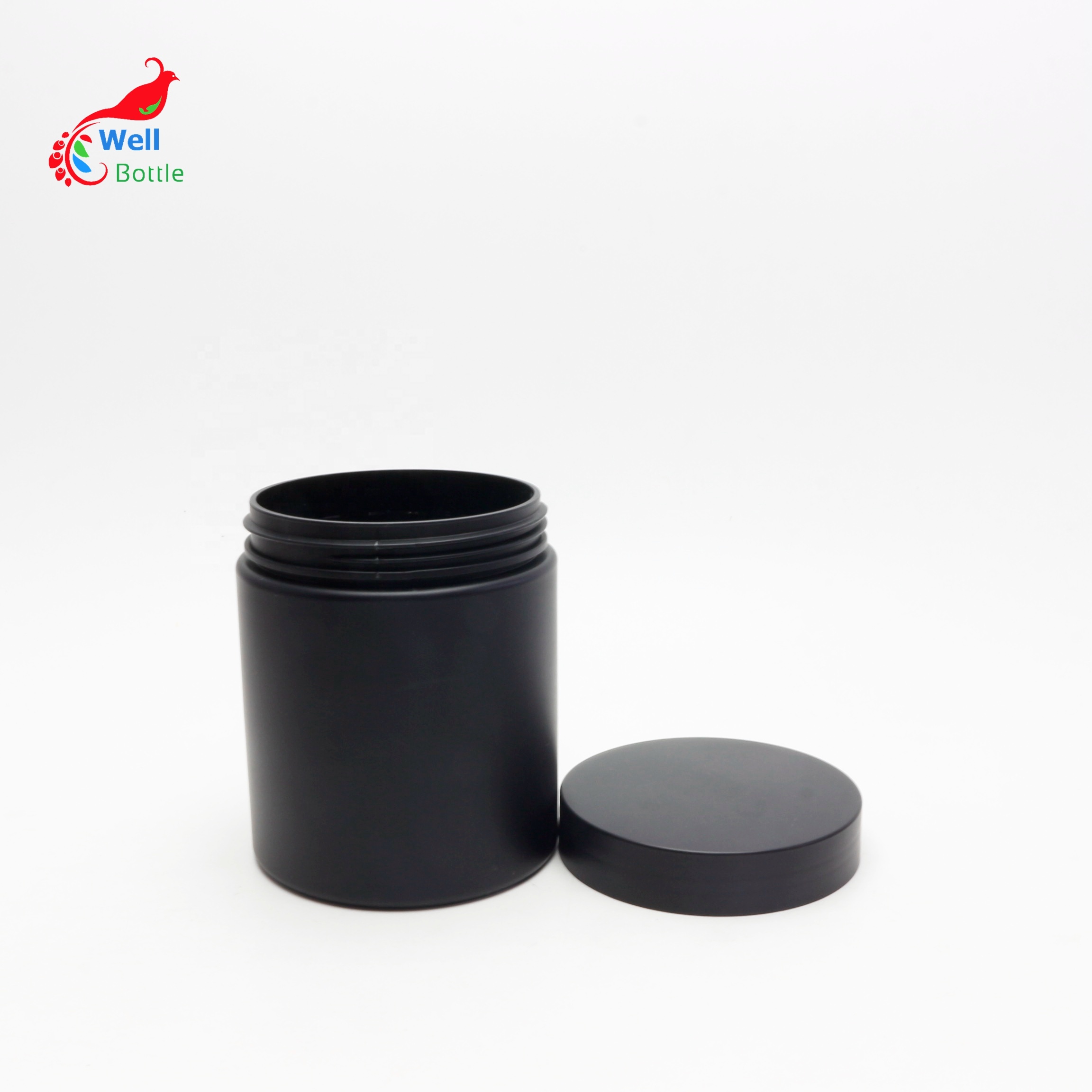 2oz 60ml 100ml 150ml 200ml 200g 8oz 250g 300ml 400g 400ml 500ml 1000ml 50g pet cosmetic matte black plastic jar 250g plastic-70A