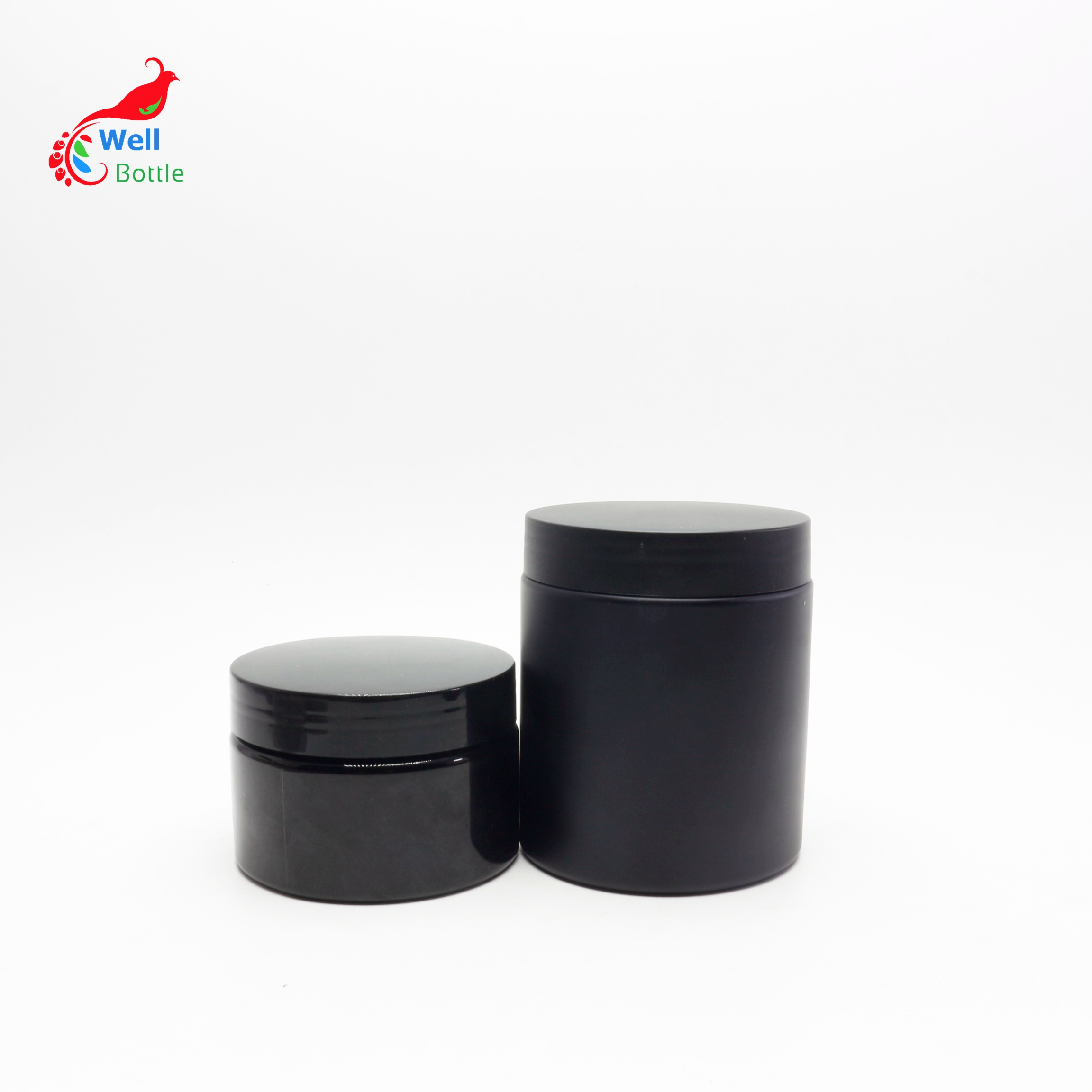 2oz 60ml 100ml 150ml 200ml 200g 8oz 250g 300ml 400g 400ml 500ml 1000ml 50g pet cosmetic matte black plastic jar 250g plastic-70A