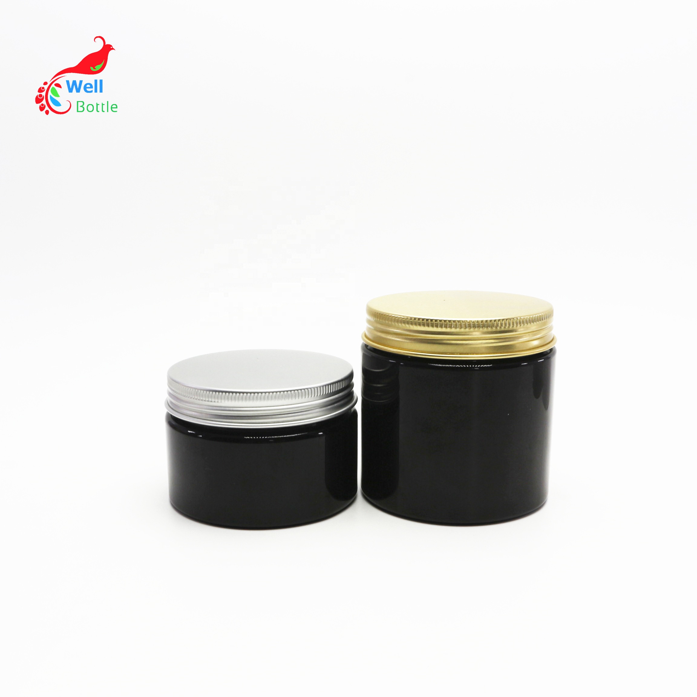 2oz 60ml 100ml 150ml 200ml 200g 8oz 250g 300ml 400g 400ml 500ml 1000ml 50g pet cosmetic matte black plastic jar 250g plastic-70A