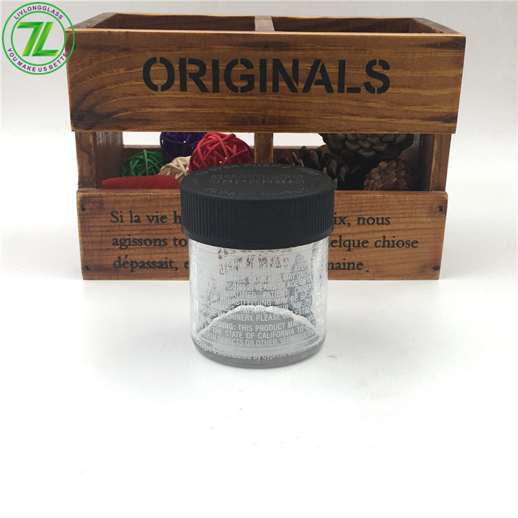 2oz 60ml Child Proof Jar Glass Weeds Jar With Child Resistant Lid