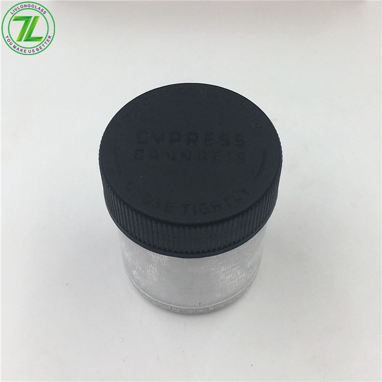 2oz 60ml Child Proof Jar Glass Weeds Jar With Child Resistant Lid