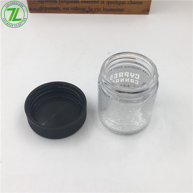 2oz 60ml Child Proof Jar Glass Weeds Jar With Child Resistant Lid