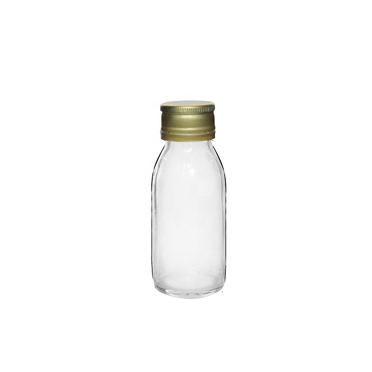 2oz 60ml Clear Glass Juice Shot Small Bottle With Screw Cap For Energy Drink