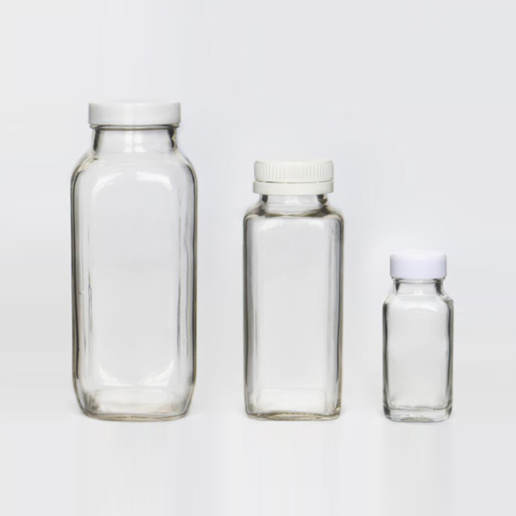 2oz 60ml Clear Mini Bottle Juice Shot Glass With White Plastic Cap For Juice Cleanse Kombucha