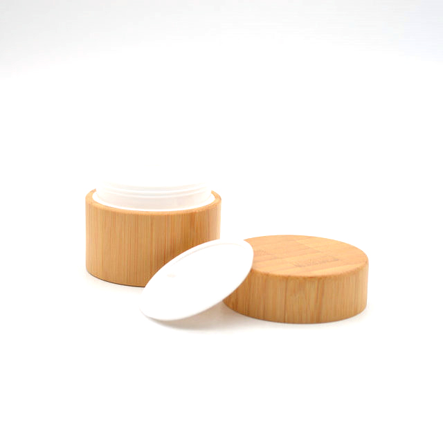 2oz 60ml Round Bamboo Container for Beauty Products, Cosmetic, Lotion