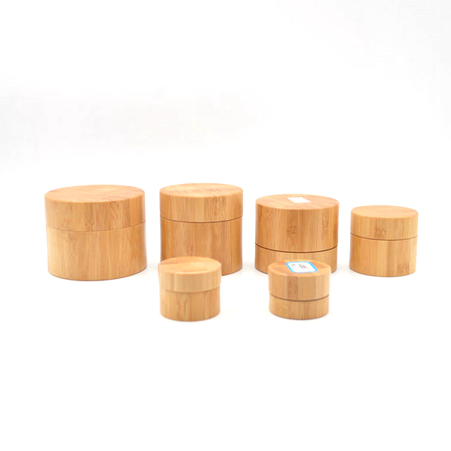 2oz 60ml Round Bamboo Container for Beauty Products, Cosmetic, Lotion
