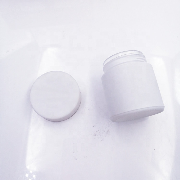 2oz 60ml Safe vitamin pack eco wide mouth clear care glass jar herb weeds storage bottle with matte white color child proof lid