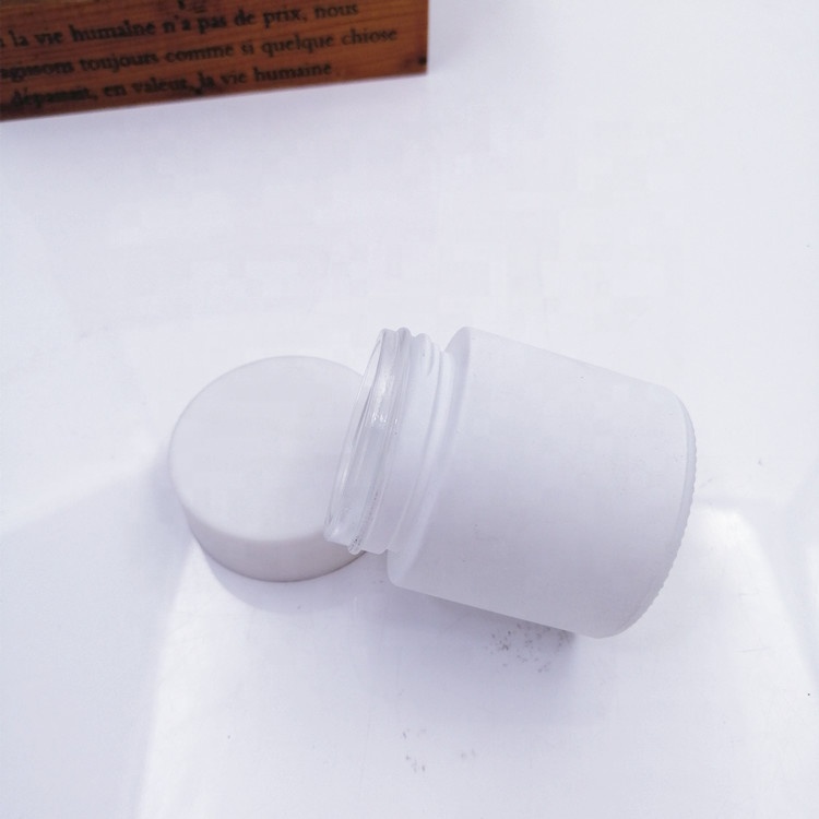 2oz 60ml Safe vitamin pack eco wide mouth clear care glass jar herb weeds storage bottle with matte white color child proof lid