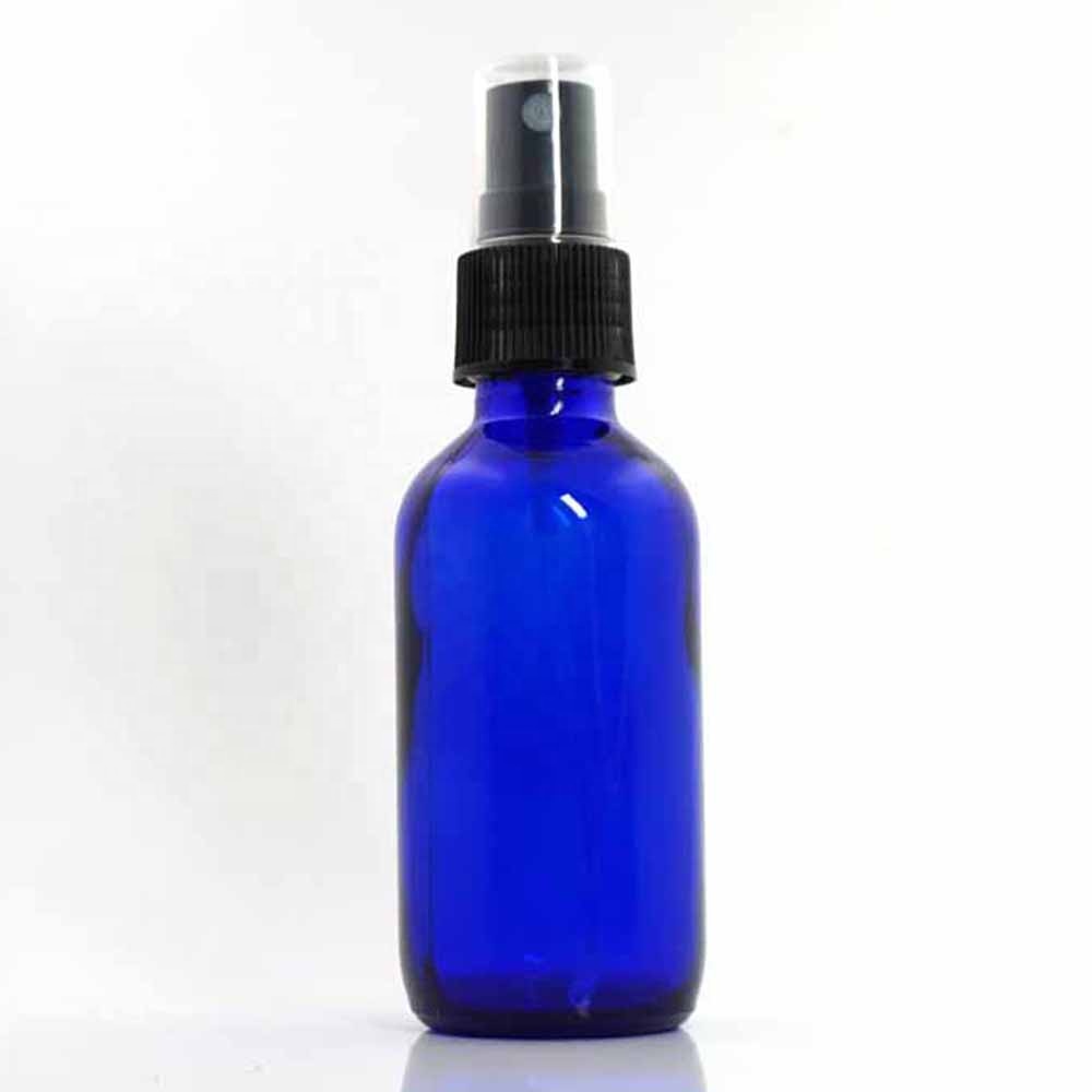 2oz 60ml coblat blue glass bottle boston round spray pump bottle for cosmetic skincare packaging