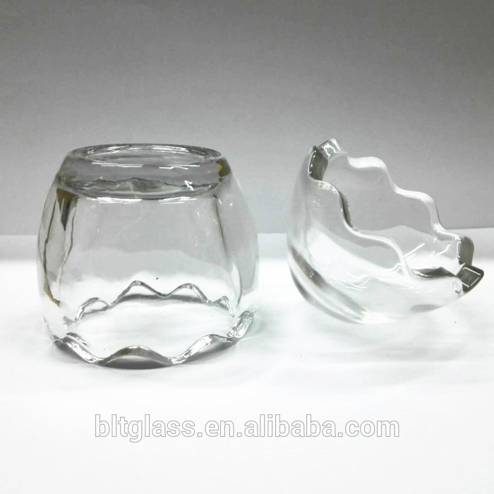 2oz 60ml mini crystal egg shaped glass jar for pudding chocolate cake candy