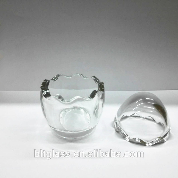 2oz 60ml mini crystal egg shaped glass jar for pudding chocolate cake candy