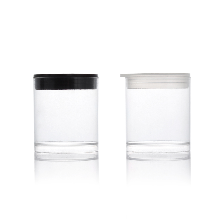 2oz 60ml round clear wide mouth plastic cream storage jar with lid