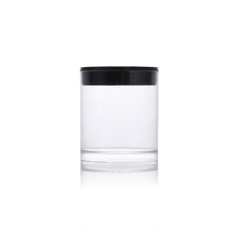 2oz 60ml round clear wide mouth plastic cream storage jar with lid