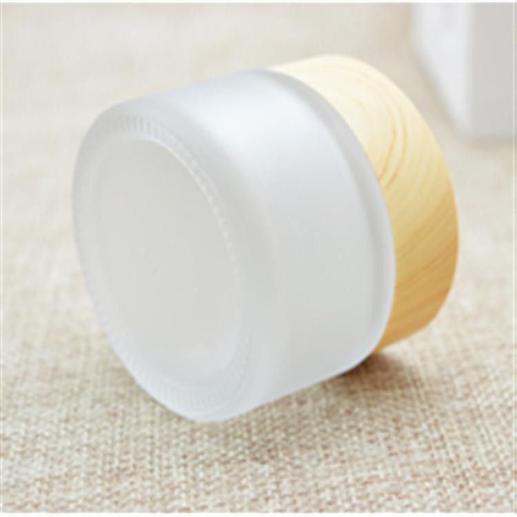 2oz 6ml For Creams And Lotions Frosted Glass Cosmetic Jar With Bamboo Lid