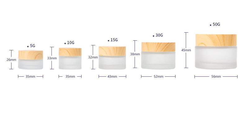 2oz 6ml For Creams And Lotions Frosted Glass Cosmetic Jar With Bamboo Lid
