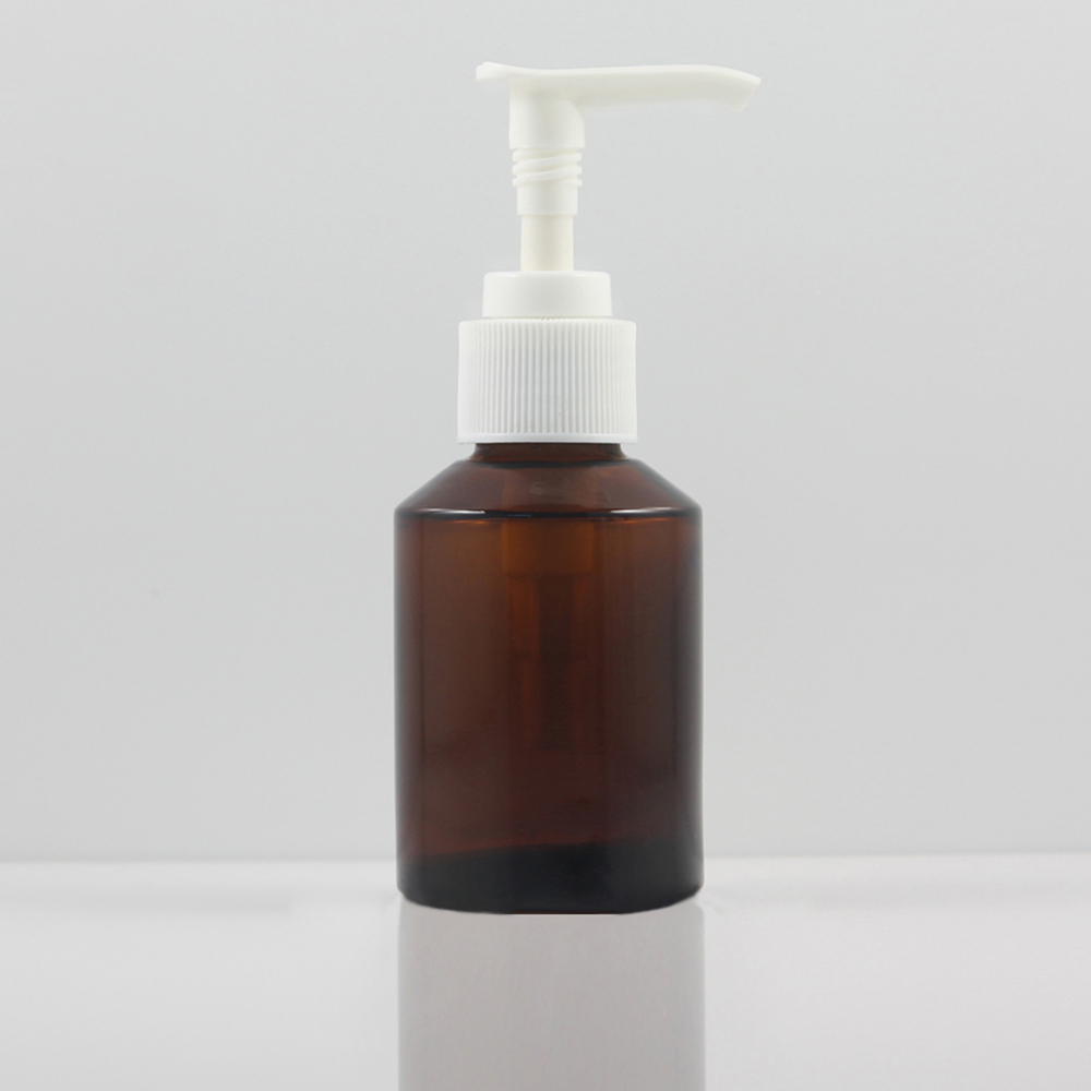 2oz Amber LG201 Glass Bottles with Lotion Pump Cap