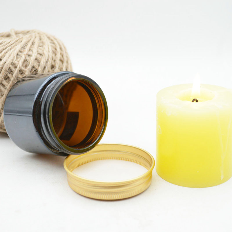 2oz Amber Round Glass Jars Containers Cosmetic Jar Candle Jars