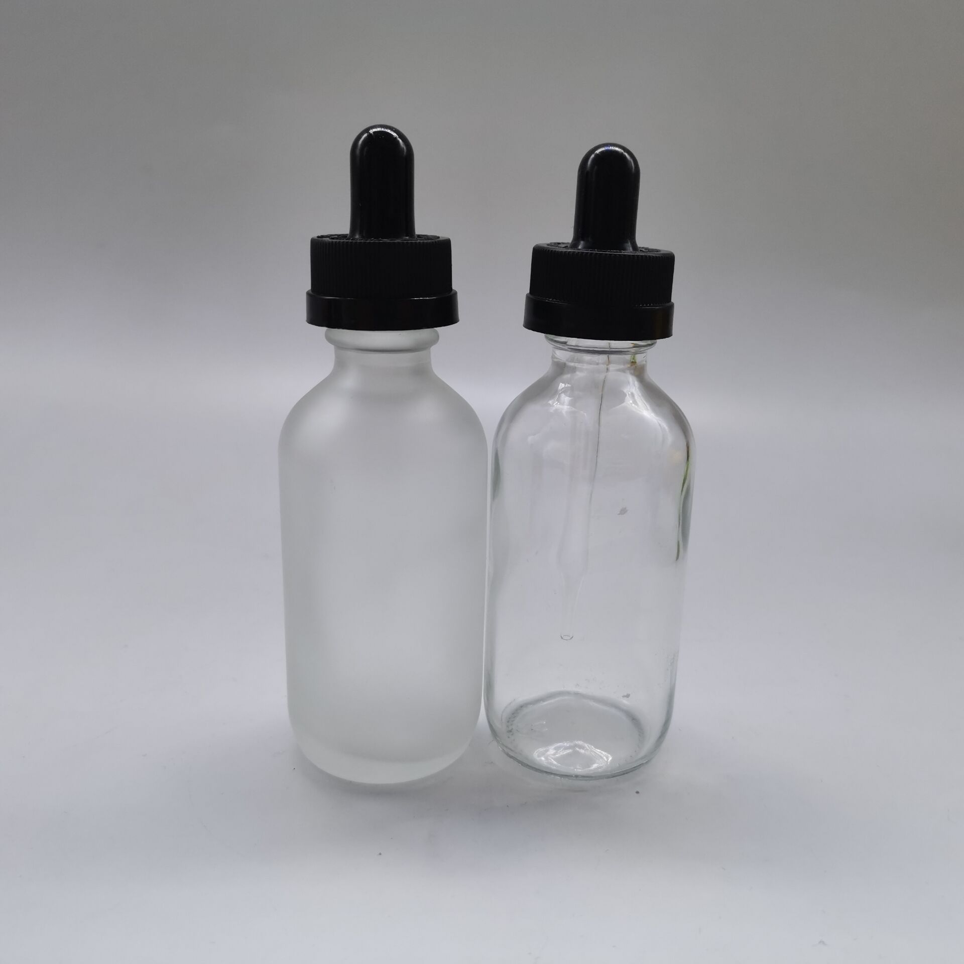 2oz Boston Round 60ml clear Amber Euro Glass Dropper Bottle with dropper