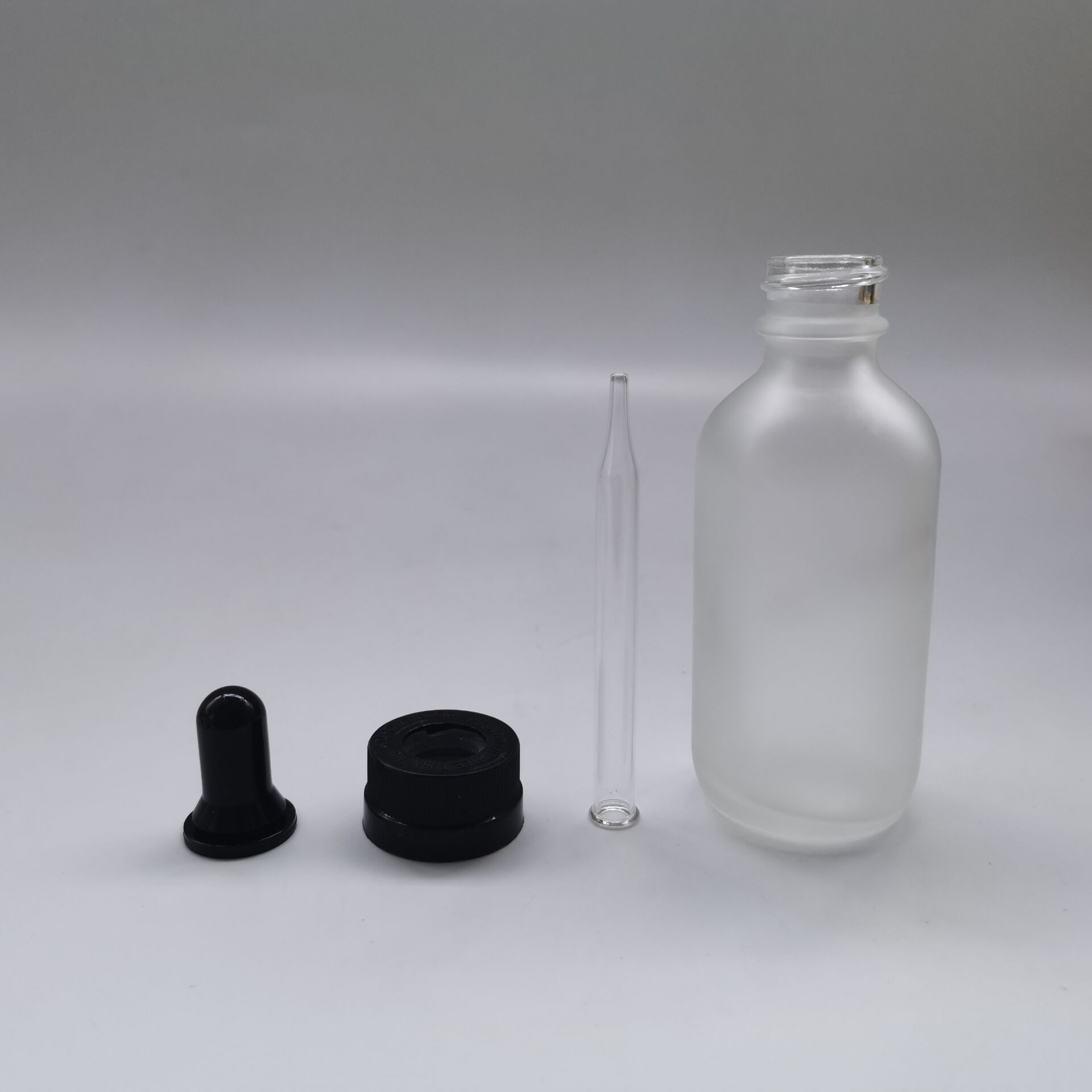 2oz Boston Round 60ml clear Amber Euro Glass Dropper Bottle with dropper