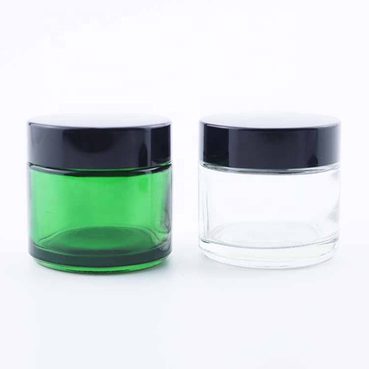 2oz CBD glass jars and bottles herb green jars glass jars for cosmetics