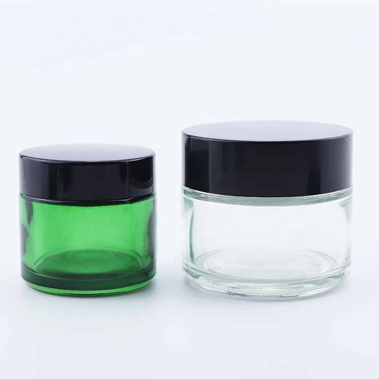 2oz CBD glass jars and bottles herb green jars glass jars for cosmetics