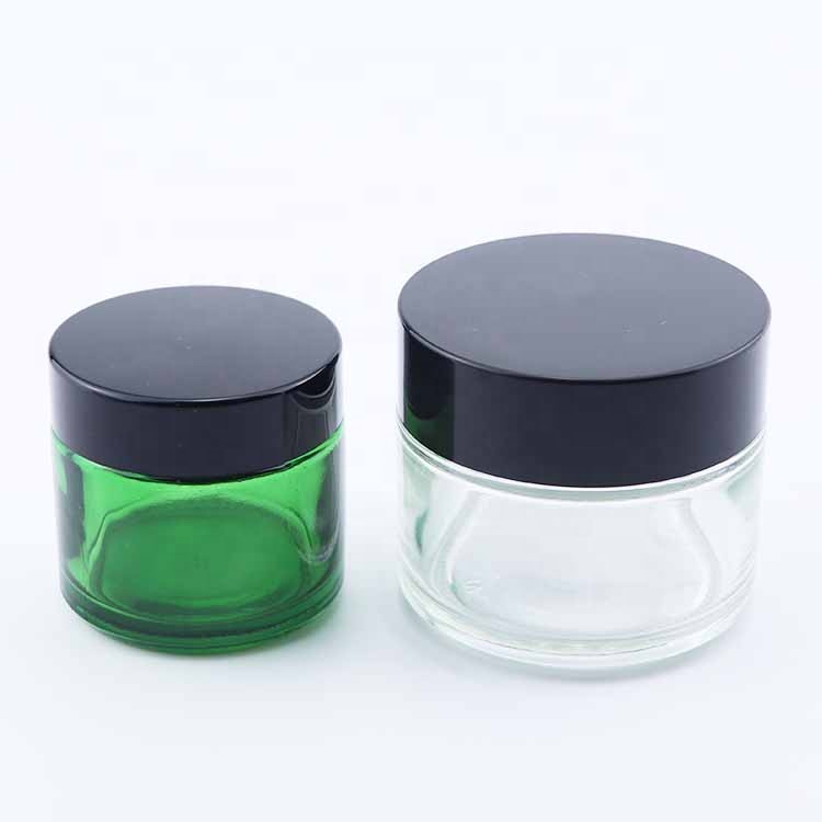 2oz CBD glass jars and bottles herb green jars glass jars for cosmetics