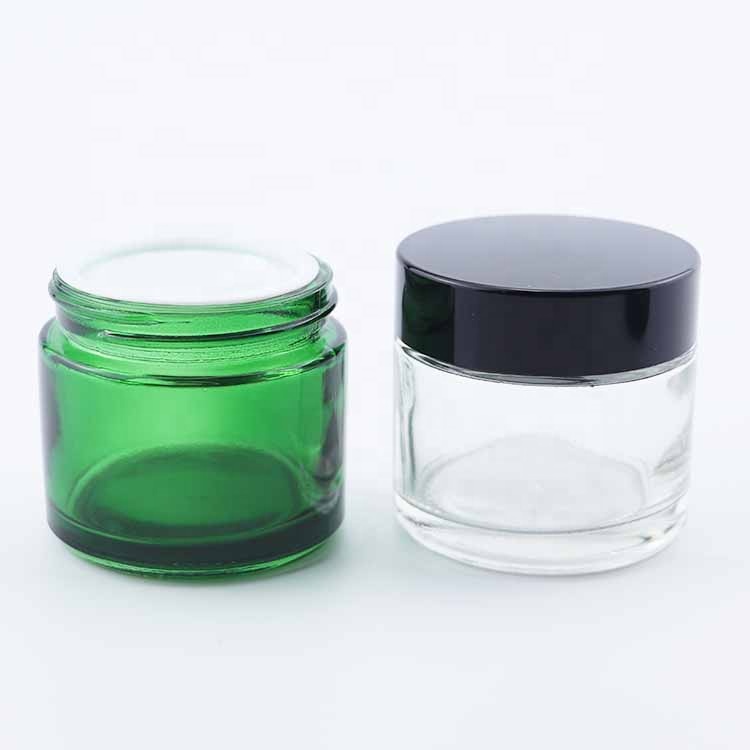 2oz CBD glass jars and bottles herb green jars glass jars for cosmetics