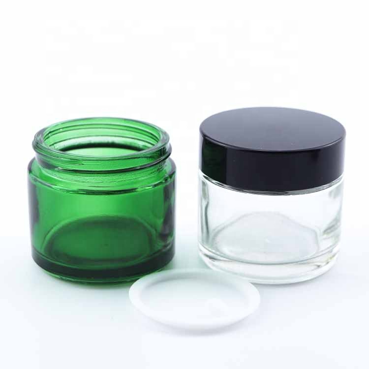 2oz CBD glass jars and bottles herb green jars glass jars for cosmetics