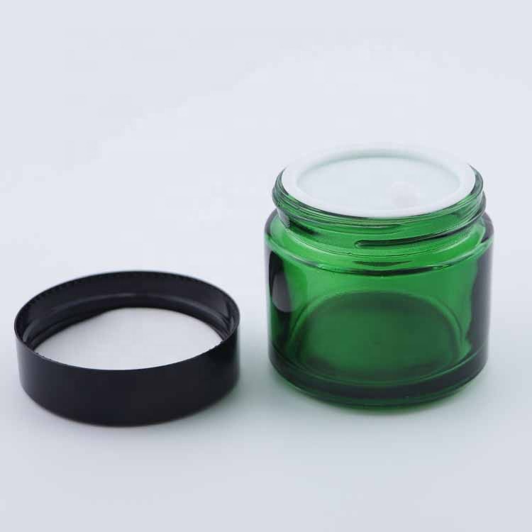 2oz CBD glass jars and bottles herb green jars glass jars for cosmetics