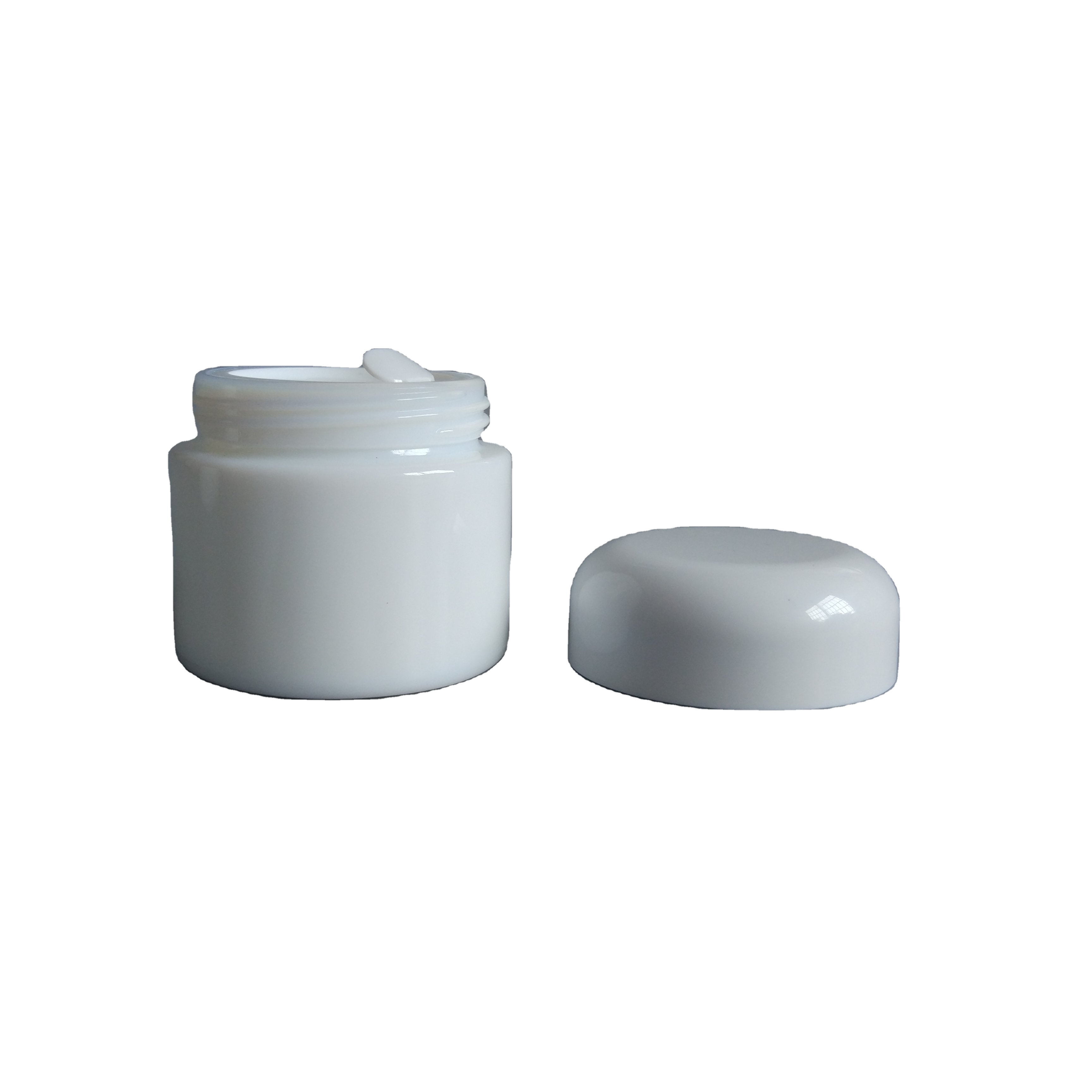 2oz Ceramic Porcelain Opal Cosmetic Jar With Dome Caps