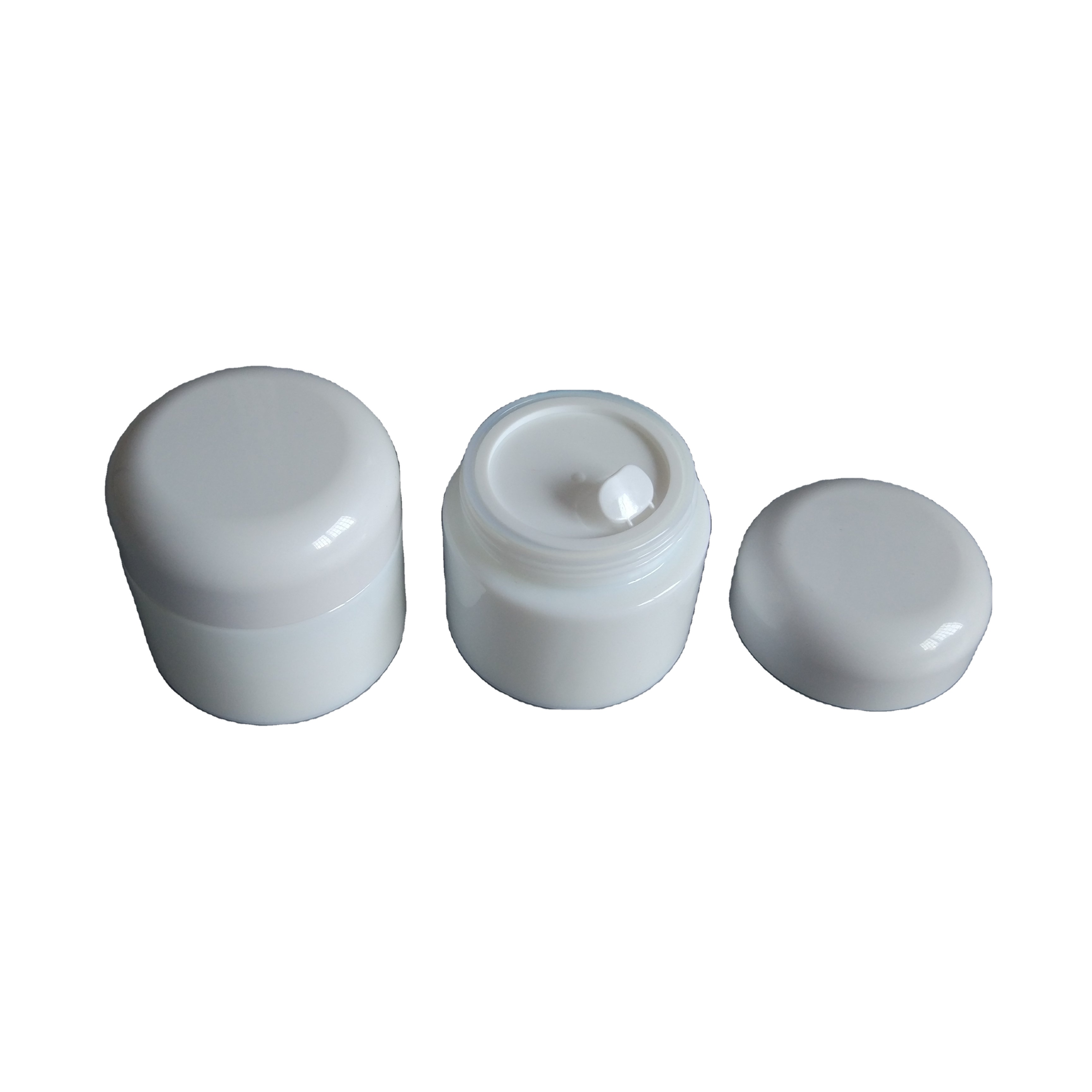 2oz Ceramic Porcelain Opal Cosmetic Jar With Dome Caps