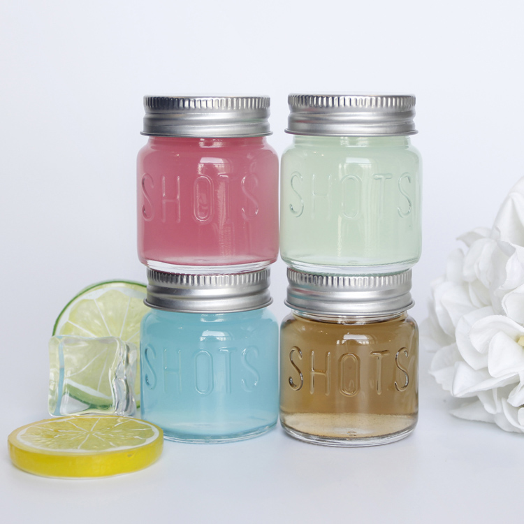 2oz Cocktails Glass Shot Jar Mini Mason Jar With Screw Cap For Juice Apple Cider Vinegar